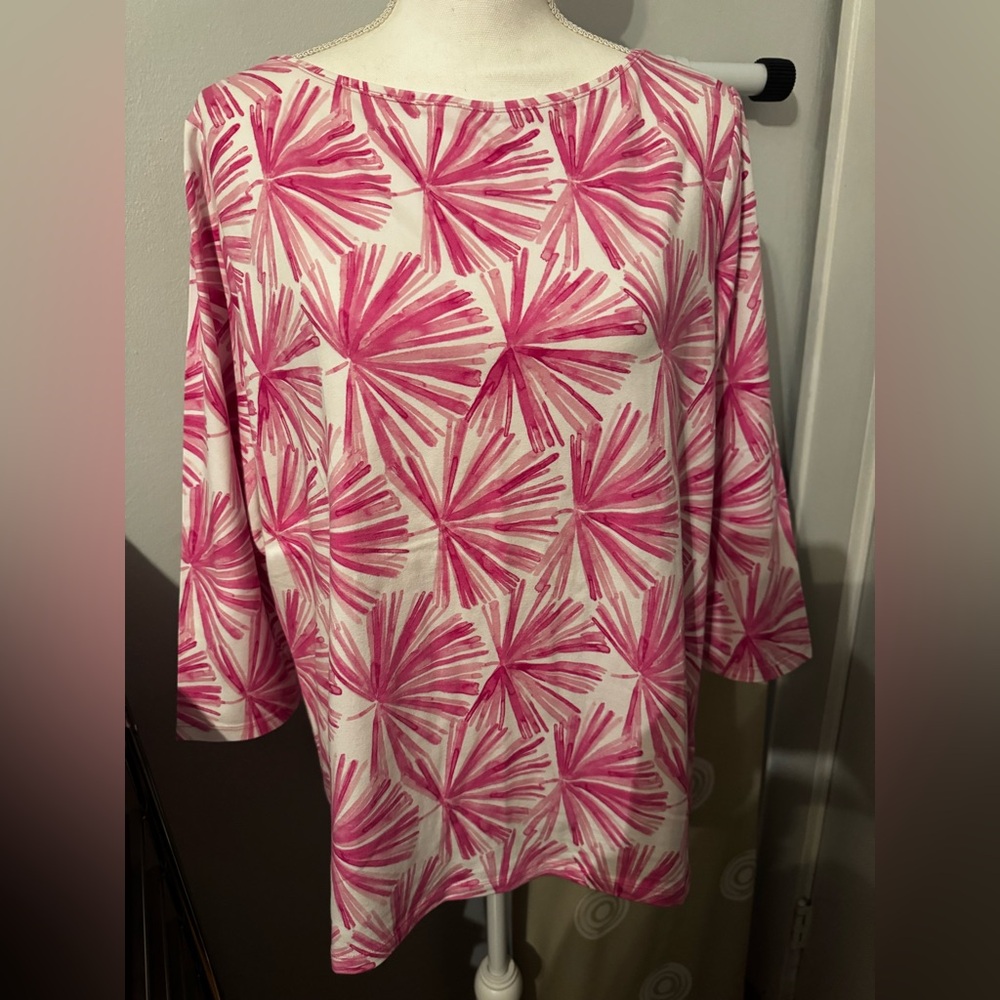 Talbots Pink and White Tee